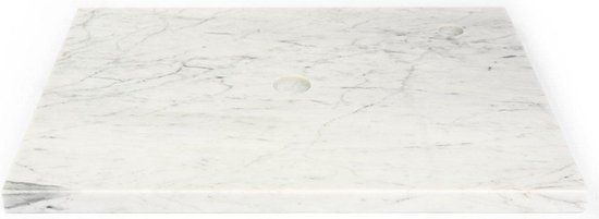 Saniclass Dia Wastafelblad - 60x46cm - Marmer - Wit Gepolijst