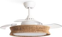 Create WIND CLEAR RATTAN Plafondventilator met Stil Licht 40W Ø107 cm - Rieten Afwerking