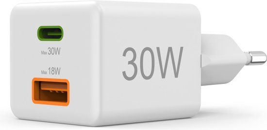Hama 30W USB-C PD & USB-A QC Charger - White