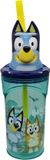 STOR Bluey Drinkbeker met Rietje – 360 ml – Herbruikbaar – Met 3D-figuur – BPA-vrij – Tumbler voor kinderen vanaf 4 jaar – Transparant blauw