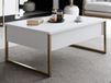LUXANA Table basse 90 cm blanc/doré