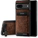 SURAZO Premium echt lederen achterkant voor Google Pixel 7A hoes, stootvast lederen telefoonhoes met [kaartenvak, standfunctie, sleutelhanger] florale slanke bumper beschermhoes (ornament bruin)