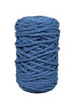 Rayher Braidy 42010372 Recycling garen, gevlochten, 4 mm, jeansblauw, 250 g, 60 m
