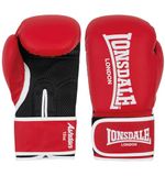 Lonsdale Ashdon bokshandschoenen van kunstleer voor heren, 10 oz, rood/wit