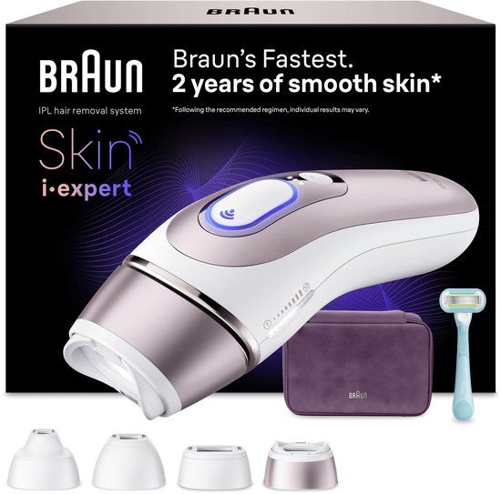 Braun Smart Skin i·expert - IPL ontharingsapparaat - PL7431 - Haarverwijdering Voor Thuis - Met Gratis App - 4 Slimme Koppen