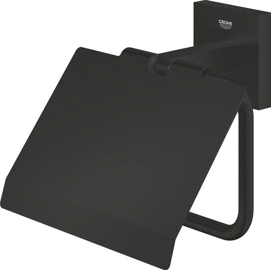GROHE QuickFix Start Cube Toiletrolhouder - Met Deksel - Mat Zwart