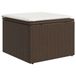 vidaXL Tuinkruk met kussen 55x55x37 cm poly rattan bruin