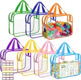 Sac de rangement pour jouets avec poignées et fermetures éclair - Set de 7 - Sacs de rangement transparents en PVC