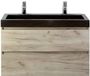 BES LED Maxx XL Badmeubelset 100 cm - Craft Oak - Wastafel Lucca 2 Kraangaten