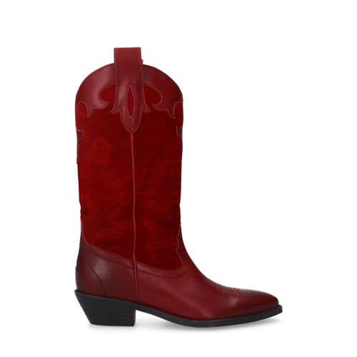Sacha Leren Cowboylaarzen Rood