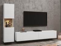 Mobistoxx Mur tv-hifi AVATAR 3 portes blanc avec led