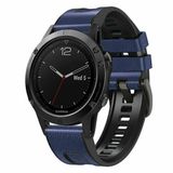 By Qubix Qubix - 22mm Quickfit Horlogebandje Leer & Siliconen - Blauw - Geschikt voor Garmin Fenix 9 / 9 Pro (47mm)