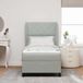 Maison Exclusive - Lit boxspring avec tête de lit gris clair 200 x 90 cm, velours