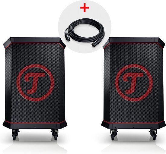 Teufel ROCKSTER Stereo set - Krachtigste portable bluetooth speaker ter wereld - 121 dB - 2-kanaals dj-mengpaneel - 2 stereo inputs, set van 2
