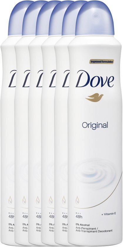 Dove Original Women - 6 x 250 ml - Deodorant Spray - Voordeelverpakking
