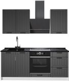 Vicco Eenpersoonskeuken Fame-Line, Donkergrijs/Wit, 190 cm, WB Antraciet