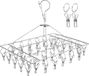 Shenzhen Haorui Industrial Technology Co., Ltd. Séchoir à chaussettes avec 40 clips
