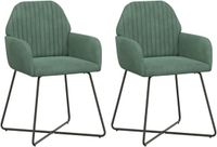 vidaXL Eetkamerstoelen, 2 stuks, fluweel, zeegroen, 55 x 50 x 84 cm