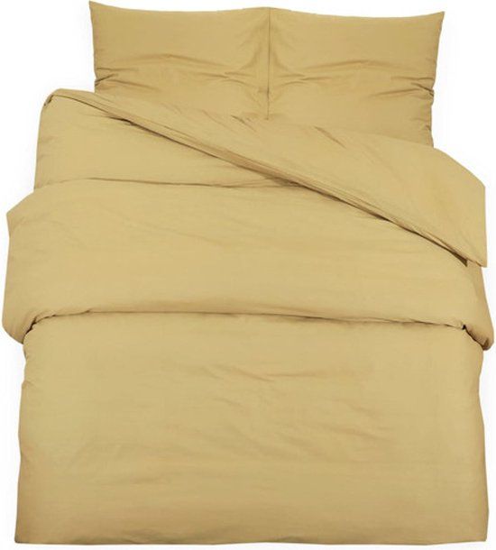 vidaXL Dekbedovertrekset 135x200 cm Katoen Taupe