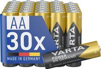 VARTA Batterijen AA, grootverpakking, 30 stuks, Power on Demand, alkaline | AA-batterijen LR6, Made in Germany, tot 10 jaar houdbaar, voor computeraccessoires, smarthome-apparaten of afstandsbediening