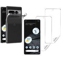Phonillico® Case for Google Pixel 7 PRO and 2 Ultra-Thin, Resistant Hydrogel-Plastic Screen Protectors