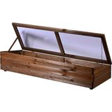 dobar® Houten broeibed voor verhoogde bloembedden - broeibed box met folie - 117 x 40 x 26 cm - donkerbruin
