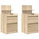 vidaXL Nachtkastjes met 2 lades, 2 stuks, 38x34x80 cm, Sonoma eikenkleurig