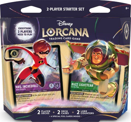 Ravensburger Disney Lorcana: Wilds Unknown – 2-Speler Starterset | Mrs. Incredible & Buzz Lightyear