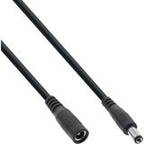 InLine 26905B DC verlengkabel Zwart 5 m 5.5 x 2.1 mm