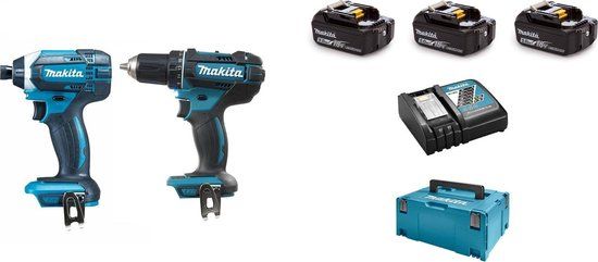 Makita DLX2127TJ1 Combiset - Boor-/schroefmachine + Slagschroevendraaier - 18V, 5,0 Ah Accu - Met MBox