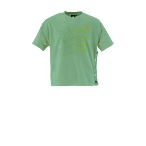 G-STAR T-shirt groen Meisjes Katoen Ronde hals Printopdruk - maat 152