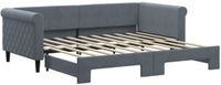 vidaXL Slaapbank met onderschuifbed 90x190 cm fluweel donkergrijs