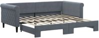 vidaXL Slaapbank met onderschuifbed 90x190 cm fluweel donkergrijs