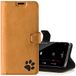 SURAZO S21 Ultra Wallet Case - Premium lederen tas met poot motief - suède flip cover met standaard functie kaartenvak - handgemaakte RFID-beschermhoes voor Samsung Galaxy S21 Ultra 5G (Camel)