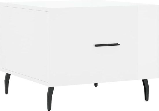 vidaXL Salontafel 50x50x40 cm bewerkt hout hoogglans wit