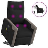 VidaXL Elektrische Massagestoel Zwart Stof