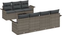 vidaXL Banc de jardin 8 pièces 7 places gris polywood