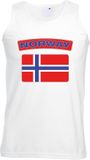 Bellatio Decorations Noorwegen singlet shirt/ tanktop met Noorse vlag wit heren L