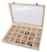 Organisateur de bijoux avec 24 compartiments et couvercle en verre