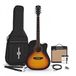 Gear4music Dreadnought Cutaway Elektro-akoestische Gitaar, Sunburst, met 15W Akoestische Versterker & Accessoireset