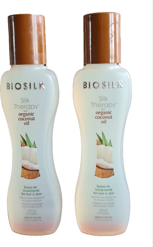 Biosilk Therapy Organic Coconut Oil - 2 x 67ml - Hair Oil