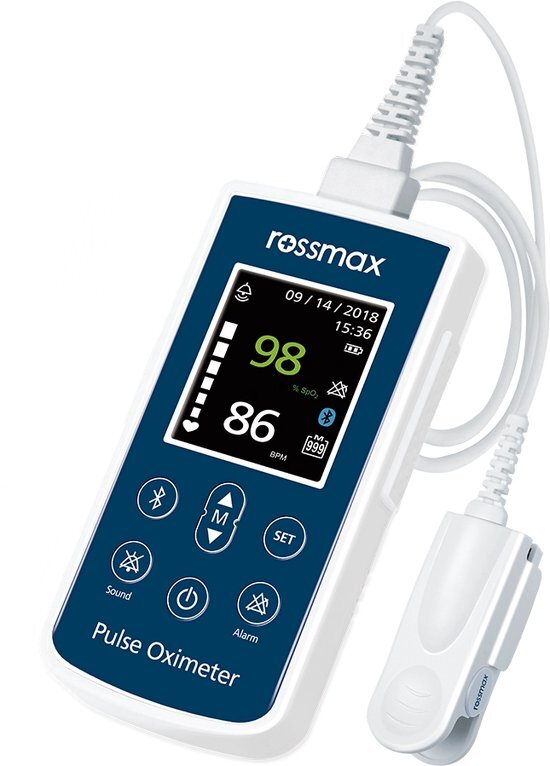 Rossmax SA310 handheld pulsoximeter met smartphoneverbinding