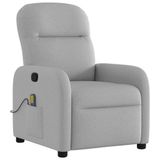 VidaXL Massagestoel elektrisch verstelbaar stof wolk grijs