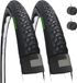Ecovelo Ecovelò Banden 700 x 40C (42-622) + luchtkamers met ITA-ventiel - zwart - half slick - straat, gravel, off-road, mountainbike
