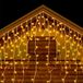 VoltShine Platte ijspegellichtketting, 3 AA-batterijen, warmwit, 5 m x 0,6 m, ideaal voor decoratie en feestelijke sfeer.