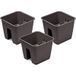 Prosperplast Geländertopf Ratolla Railing, 3er Set, Rattanlook, Braun, 27,2 x 27,2 x 22,5 cm