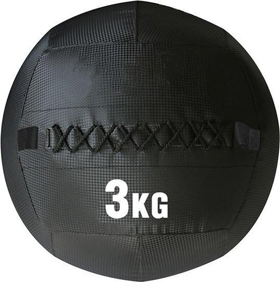 RS Sports Wallball - 1x 3 kg - PVC - Zwart - geschikt voor Crossfit en Fitness