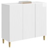 vidaXL Dressoir Hoogglans Wit 89 x 34,5 x 80 cm Bewerkt hout