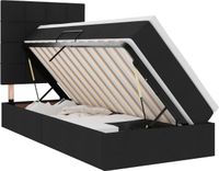 vidaXL LED opbergbed met matras Zwart 100 x 200 cm Stof