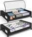 Boîtes de rangement de 48 litres, à placer sous le lit, sur roulettes, de couleur noire